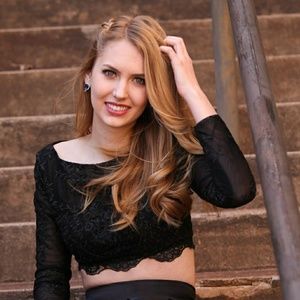 Two-Piece Black Formal Dress